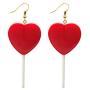Cute Handmade Cartoon Lollipop Dangle Earrings Resin Heart-shaped Lollipop Drop Earring Funny Candy Color Simulation Food Earring for Women Girl Party Jewelry