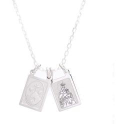 Small Scapular Necklace Virgen del Carmen in Silver .925 Fine Religious Gifts for Her and Him women´s y-necklace small fine religious piece