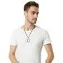REVEMCN Black Silver Stainless Steel Bible Verse Cross Dog Tag Pendant Necklace for Men, 24-28 Inches Chain