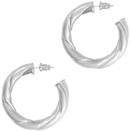 Urboon Chunky Hoop Earrings for Women, Hypoallergenic Lightweight Open Hoops for Girls, 14k Gold Plated 5mm Thick Loop Earrings. Urboon Chunky Hoop Earrings for Women, Hypoallergenic Lightweight Open Hoops for Girls, 14k Gold Plated 5mm Thick Loop Earrings.