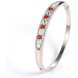 Almusen Women Hollow Bangle Cubic Zirconia Stones Jewelry for Women with Crystal Bracelet Birthday Women Teen Girls Women Girls Valentines Day Gifts with Elegant Jewelry Box