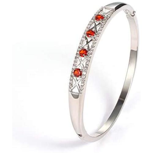 Almusen Women Hollow Bangle Cubic Zirconia Stones Jewelry for Women with Crystal Bracelet Birthday Women Teen Girls Women Girls Valentines Day Gifts with Elegant Jewelry Box