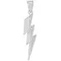High Polish 925 Sterling Silver CZ-Studded Lightning Bolt Charm Pendant Necklace High Polish 925 Sterling Silver CZ-Studded Lightning Bolt Charm Pendant Necklace