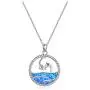 Created Opal Dolphin Necklace for Women Sterling Silver Eternal Love Animal Wave Pendant Necklace Dolphin Ocean Jewelry Gift for Dolphin Lover Girlfriend Mother