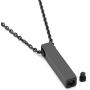 Jovivi Free Engraving - Personalized Custom Stainless Steel Cube Bar Urn Necklace Memorial Ash Keepsake Pendant Cremation Jewelry w/Filler Kit