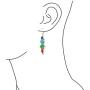 Southwestern Style Multi Stone Sterling Silver Lapis Stabilized Turquoise Orange Coral Dangle Earrings For Women