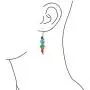 Southwestern Style Multi Stone Sterling Silver Lapis Stabilized Turquoise Orange Coral Dangle Earrings For Women