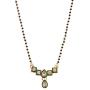 Efulgenz Mangalsutra Indian Boho Antique Rhinstone Kundan Gold Plated Beaded Pendant Necklace Earring Jewelry Set