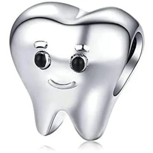 LAMOONY Smile Tooth Charm 925 Sterling Silver Health Charm Anniversary Charm Love Charm Birthday Charm for Pandora Charm Bracelet