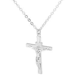 Kumshunie Stainless Steel Cross Crucifix Pendant Necklace Dainty Unisex Religious Baptism Jewelry