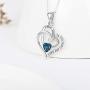 Waysles I Love You to The Moon and Back Pendant Necklace, 925 Sterling Sliver Jewelry Heart Necklace with Cubic Zirconia for Mother Girlfriend Wife Sister