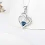 Waysles I Love You to The Moon and Back Pendant Necklace, 925 Sterling Sliver Jewelry Heart Necklace with Cubic Zirconia for Mother Girlfriend Wife Sister