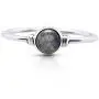 Round Labradorite Delicate Ring- 925 Sterling Silver- Ethnic Tribal and Boho Chic Jewelry - Fashionable and Stylish for Girls and Women -US Size 5-9