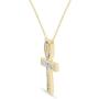 925 Sterling Silver Egyptian Ankh Baguette CZ Cross Pendant Necklace