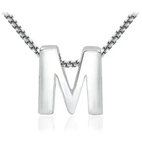 Sea of Ice 925 Sterling Silver Initial Alphabet Capital Letter A-Z Personalized Gift Pendant Necklace, 18'' Sea of Ice 925 Sterling Silver Initial Alphabet Capital Letter A-Z Personalized Gift Pendant Necklace, 18''
