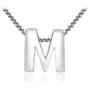 Sea of Ice 925 Sterling Silver Initial Alphabet Capital Letter A-Z Personalized Gift Pendant Necklace, 18''