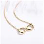 Carleen 14K Solid Real Gold Well Crafted Small Cute Infinity Pendant Necklace Dainty Simple Fine Jewelry Gifts for Women Girls Teens with 16+2 Solid Gold Chain，19x8mm
