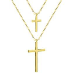 Jertom 14K Gold Plated Necklace, Double Layered Pendants, Fashion Jewelry for Women Girls