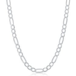 NYC Sterling Authentic Solid Sterling Silver Figaro Link .925 ITProLux Necklace Chains 1MM - 7.5MM, 16'' - 30'', Made in Italy, Men & Women