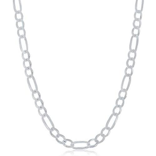 NYC Sterling Authentic Solid Sterling Silver Figaro Link .925 ITProLux Necklace Chains 1MM - 7.5MM, 16'' - 30'', Made in Italy, Men & Women