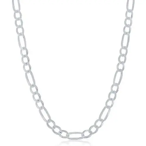 NYC Sterling Authentic Solid Sterling Silver Figaro Link .925 ITProLux Necklace Chains 1MM - 7.5MM, 16'' - 30'', Made in Italy, Men & Women NYC Sterling Authentic Solid Sterling Silver Figaro Link .925 ITProLux Necklace Chains 1MM - 7.5MM, 16'' - 30'', Made in Italy, Men & Women