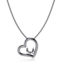 Dayna Designs Moose Heart Necklace - Sterling Silver Jewelry Small for Women/Girls