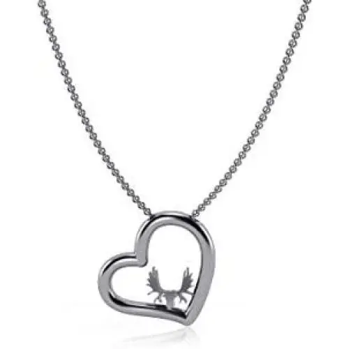 Dayna Designs Moose Heart Necklace - Sterling Silver Jewelry Small for Women/Girls Dayna Designs Moose Heart Necklace - Sterling Silver Jewelry Small for Women/Girls
