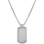 Geoffrey Beene Stainless Steel Mens Engravable Dog Tag Pendant Box Chain Necklace with Cubic Zirconia Stone Geoffrey Beene Stainless Steel Mens Engravable Dog Tag Pendant Box Chain Necklace with Cubic Zirconia Stone