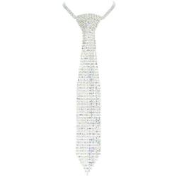 SP Sophia Collection Womens Fashion Shining Rhinestone Choker Tie Inspired Drop Necklace