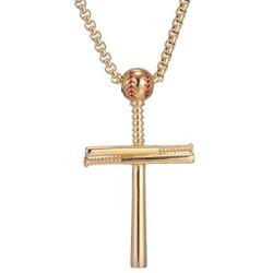 JIAHATE Baseball Necklace for Men,Boys Sports Stainless Steel Cross Pendant Necklace and Baseball Cross Necklaces Jewelry Gift