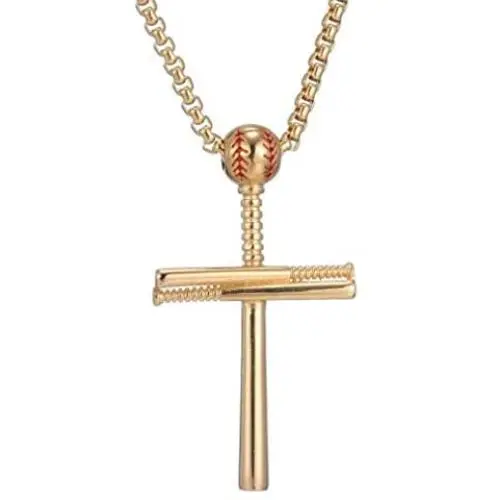 JIAHATE Baseball Necklace for Men,Boys Sports Stainless Steel Cross Pendant Necklace and Baseball Cross Necklaces Jewelry Gift JIAHATE Baseball Necklace for Men,Boys Sports Stainless Steel Cross Pendant Necklace and Baseball Cross Necklaces Jewelry Gift