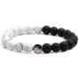 Tattooshe Handmade Bracelet Classic Natural Stone White and Black Yin Yang Taichi Taiji Bagua Beaded Bracelets for Men Women Jewelry Gift
