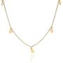 Tiny Heart Star Moon Cross Infinity Love Pendant Necklace for Women Girls Kids 925 Sterling Silver 14K Gold Plated Simple Mini Cute Petite Choker Tassel Chain Multiple Jewelry Set (Gold Coin Choker)