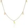 Tiny Heart Star Moon Cross Infinity Love Pendant Necklace for Women Girls Kids 925 Sterling Silver 14K Gold Plated Simple Mini Cute Petite Choker Tassel Chain Multiple Jewelry Set (Gold Coin Choker)