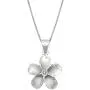Honolulu Jewelry Company Sterling Silver Plumeria CZ Pendant Necklace with 18'' Box Chain Honolulu Jewelry Company Sterling Silver Plumeria CZ Pendant Necklace with 18'' Box Chain