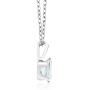 0.72 Ct Oval Shape Sky Blue Aquamarine Sterling Silver Pendant Necklace, 18''