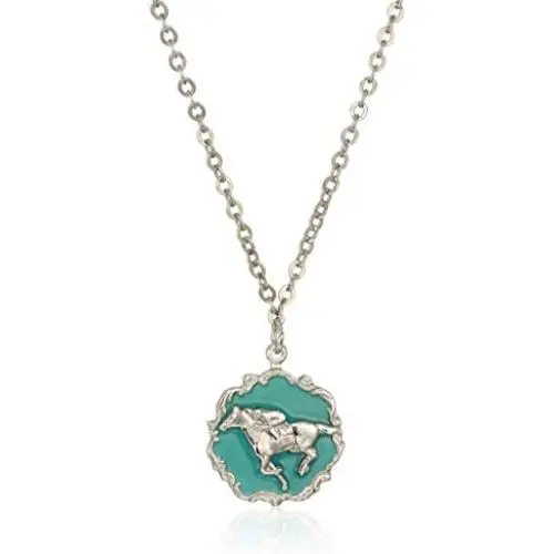 1928 Jewelry Womens Silver-Tone Turquoise Color Enamel Horse Pendant 16 inch Necklace, Green, One Size 1928 Jewelry Womens Silver-Tone Turquoise Color Enamel Horse Pendant 16 inch Necklace, Green, One Size