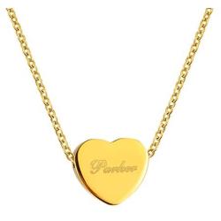 QeenseKc Dainty Heart Name Engraved Necklace Personlized 18K Gold Plated Initial Pendant Jewelry for Women Girls