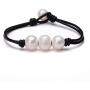 Genuine Leather Pearl Braided Bracelet for Women Wrap Knotted Freshwater Pearl Handmade Fashion Jewelry