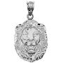 Bold Sterling Silver Sparkle-Cut Lion Statement Pendant (3 Sizes)