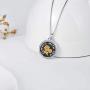 Sunflower Urn Locket Necklace S925 Sterling Silver Cremation Jewelry for ashes - Always With You Memorial Keepsake Sunflower Jewelry Gifts for Family Members Pets