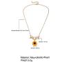 NICEMOVIC Sunflower Pearl Necklace,Sweet Resin Daisy Flower Choker Necklace Leaf Pendant Necklace Fashion Jewelry Gift for Women and Girls.(Rose Gold)