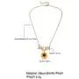 NICEMOVIC Sunflower Pearl Necklace,Sweet Resin Daisy Flower Choker Necklace Leaf Pendant Necklace Fashion Jewelry Gift for Women and Girls.(Rose Gold)