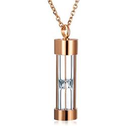 CHISMORL Glass Hourglass Cremation Pendant Necklace Stainless Steel Memorial Ashes Urn Keepsake Jewelry