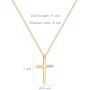 Ovian Cross Pendant Necklace for Men 18K Gold Plated Stainless Steel Cross Necklace Simple Solid Cross Necklace Christians Jewelry for Boy