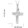 NATALIA DRAKE 1/20 Cttw Diamond Accent Cross Shape Necklace for Women in Rhodium Plated Sterling Silver (Color I-J/Clarity I2-I3)