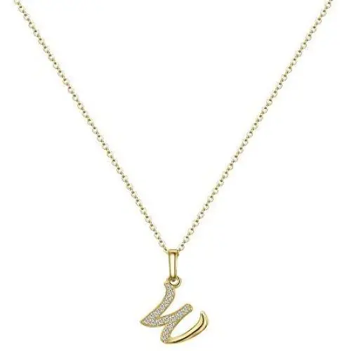 Hidepoo Initial Necklace for Women – 14k Gold Filled Dainty Cubic Zirconia Monogram Letter Pendant Necklace Tiny Cursive Uppercase 26 Alphabet Initial Necklace Charm Jewelry Gifts for Girls Bridesmaid
