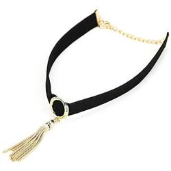 Leather Choker Collar, O-Ring Heart Shape Gothic Punk Rock PU Leather Choker Collar Necklace For Women Girls