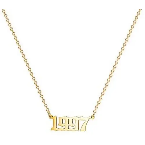Sewyer Birthday Year Number Necklace 18K Gold Plated Stainless Steel Old English Birth Year Number Pendant Necklace for Women Daughter Teen Girl Sister Personalized Birthday Anniversary Jewelry Sewyer Birthday Year Number Necklace 18K Gold Plated Stainless Steel Old English Birth Year Number Pendant Necklace for Women Daughter Teen Girl Sister Personalized Birthday Anniversary Jewelry