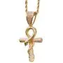 Shop-iGold Men Women 14k Gold Pl Ankh Cross Diamond Ankh Cross Egyptian Ice Out Pendant Charm Pendant, Stainless Steel Real 2.5 mm Rope Chain, Mans Jewelry, Iced Pendant, Ankh Necklace Shop-iGold Men Women 14k Gold Pl Ankh Cross Diamond Ankh Cross Egyptian Ice Out Pendant Charm Pendant, Stainless Steel Real 2.5 mm Rope Chain, Mans Jewelry, Iced Pendant, Ankh Necklace